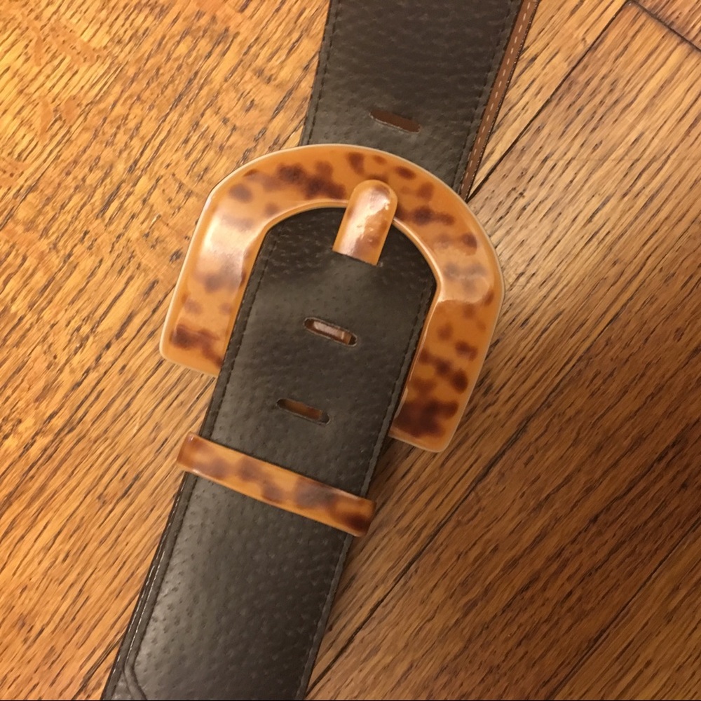 Grey and tortoise shell belt